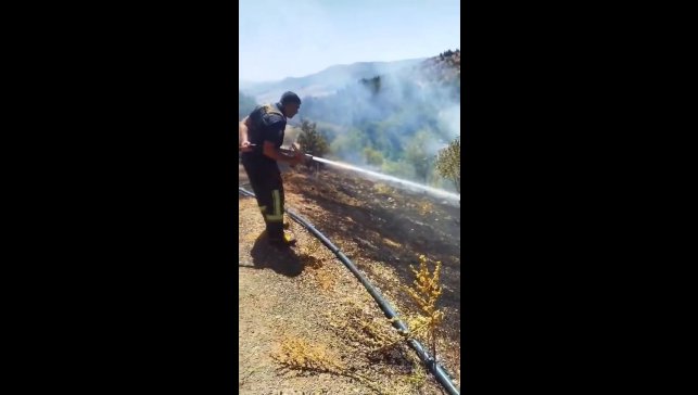 Elazığ'da bahçe yangını söndürüldü