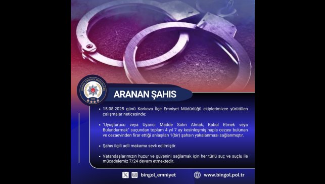 Bingöl'de aranan firari yakalandı