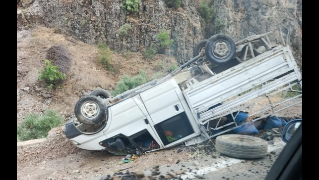 Hakkari'de kamyonet takla attı: 2 yaralı