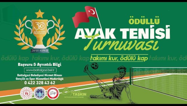 Battalgazi Belediyesi'nden 30 Ağustos'a özel ayak tenisi turnuvası