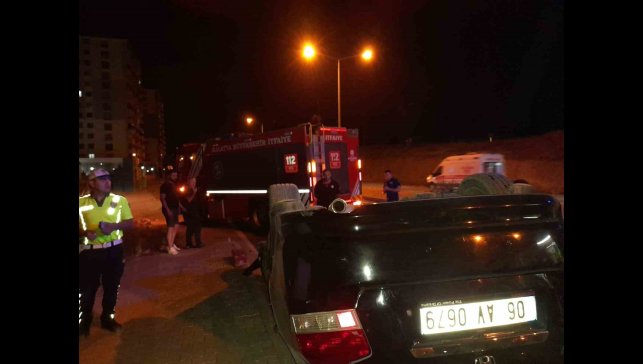 Kontrolden çıkan araç devrilip ters döndü: 1 yaralı