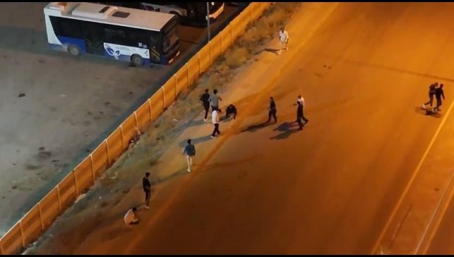 Elazığ'da iki grubun kavgası dron ile görüntülendi