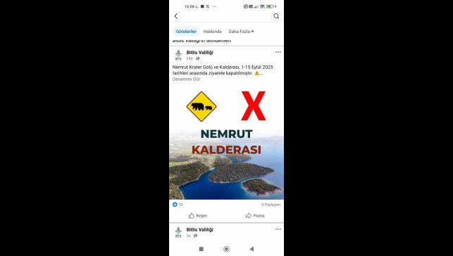 Nemrut Kalderası ziyarete kapatıldı