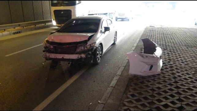 Malatya'da alt geçitte zincirleme kaza: 2 yaralı