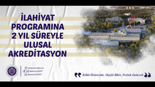 İlahiyat programına 2 yıl süreyle ulusal akreditasyon