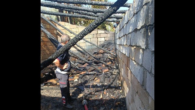 Van'da odunluk yangını