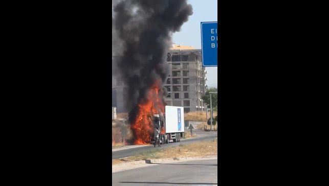 Elazığ'da tır alevlere teslim oldu