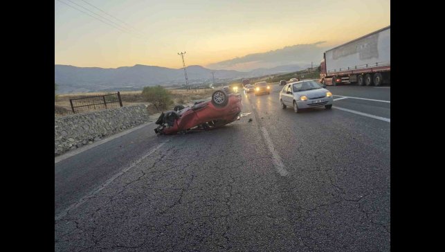 Kontrolden çıkan otomobil devrildi: 1 yaralı