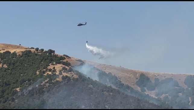 Şemdinli'deki yangına havadan müdahale devam ediyor