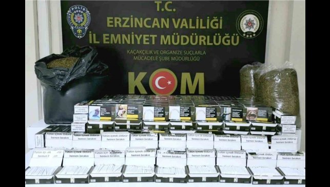 Erzincan'da 50 bin dal makaron, 25 kilo tütün ele geçirildi