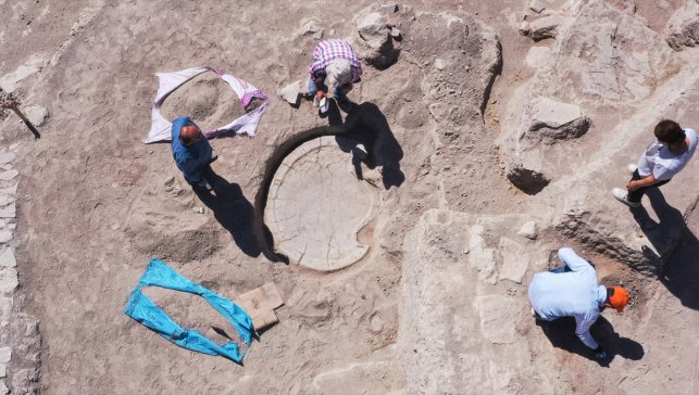 Elazığ'da arkeolojik kazılarda yaklaşık 6 bin yıllık "boğa başlı sunak" bulundu