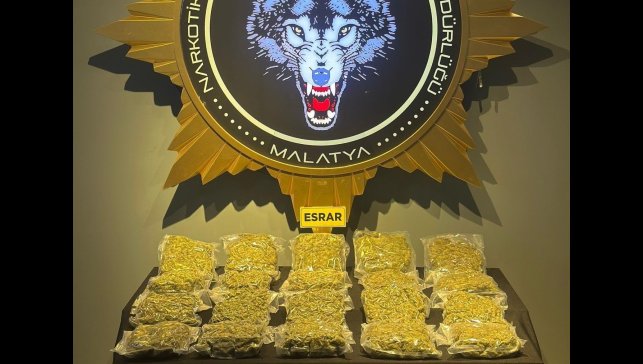 Malatya'da 12 kilo 800 gram esrar ele geçirildi