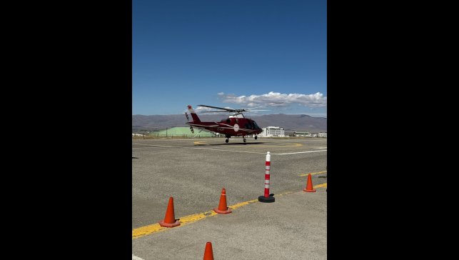 Erzurum'da ambulans helikopter kalp krizi geçiren hasta için havalandı