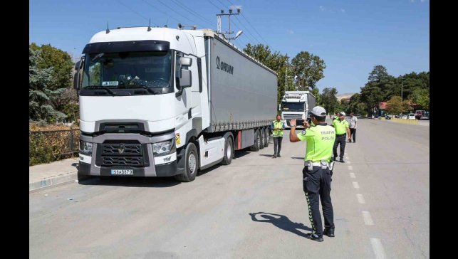 Van'da usulsüz park yapan tırlara yönelik denetim yaptı