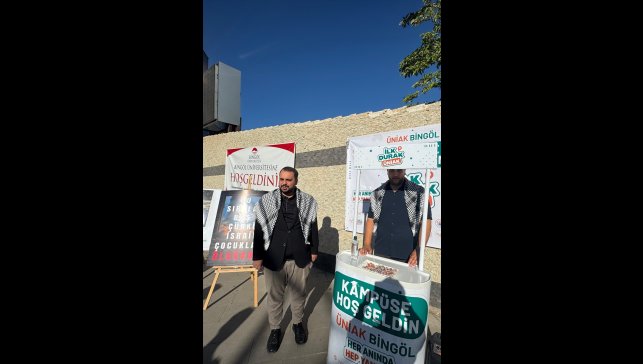 Bingöl'de kurulan stantta Filistin'de yaşanan insanlık dramı anlatıldı