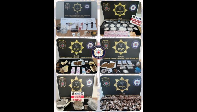 Elazığ'da uyuşturucuya geçit yok: 16 tutuklama