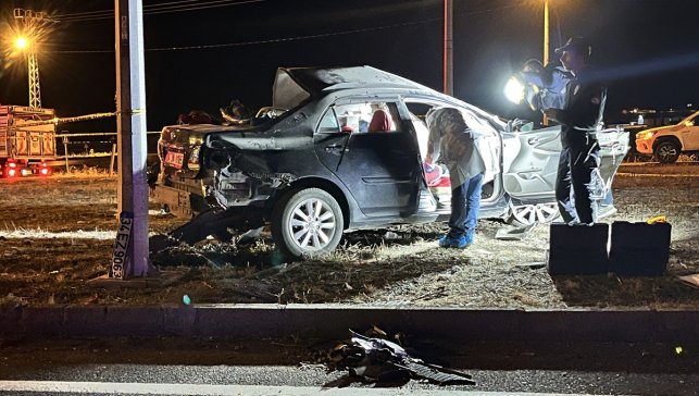 Kars'ta tomruk yüklü kamyonla çarpışan otomobil sürücüsü öldü