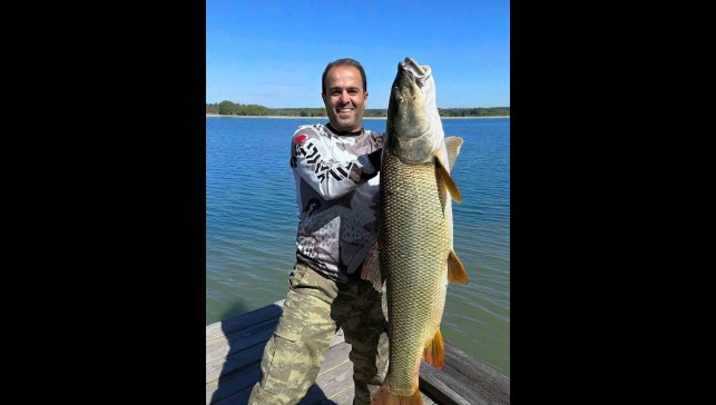 Elazığ'da 34 kiloluk dev turna yakalandı