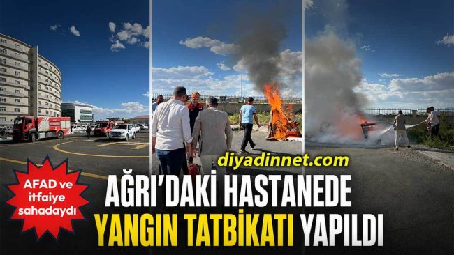 Ağrı'da hastanede yangın tatbikatı