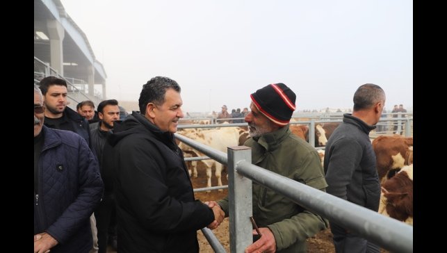 Başkan Demir hayvan pazarını ziyaret etti