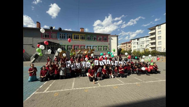 Muş'ta öğrencilerden Filistin'e destek için anlamlı etkinlik
