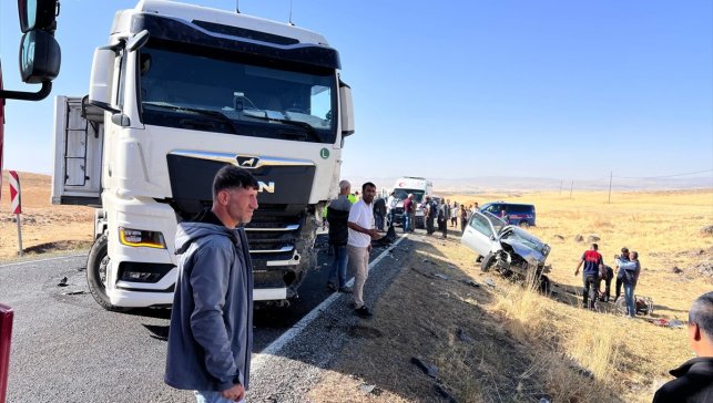 Muş'ta otomobil ile tırın çarpıştığı kazada 1 kişi yaralandı