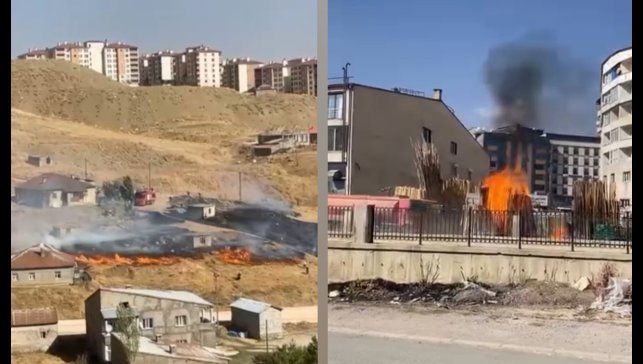 Yüksekova'da çıkan iki farklı yangın kontrol altına alındı