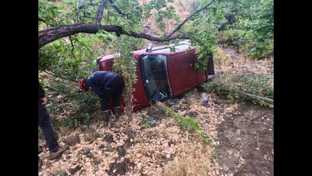 Malatya'da virajı alamayan pikap şarampole uçtu: 2 yaralı