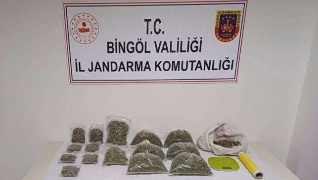 Bingöl'de 3 kilo 646 gram esrar ve skunk ele geçirildi