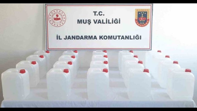 Muş'ta 100 litre etil alkol ele geçirildi