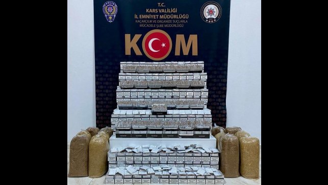 Kars'ta makaron ve tüten ele geçirildi