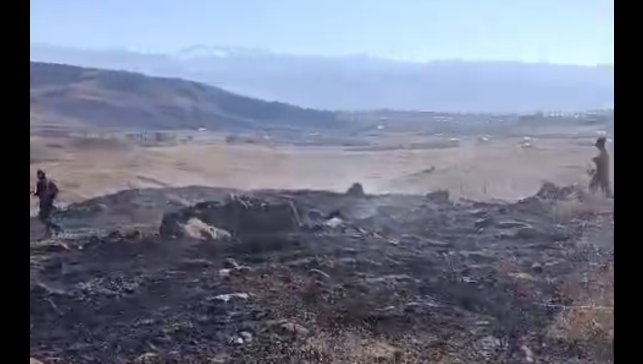 Yüksekova'da anız yangını kontrol altına alındı