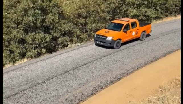 Bağlar köyü yolunda asfalt çalışması