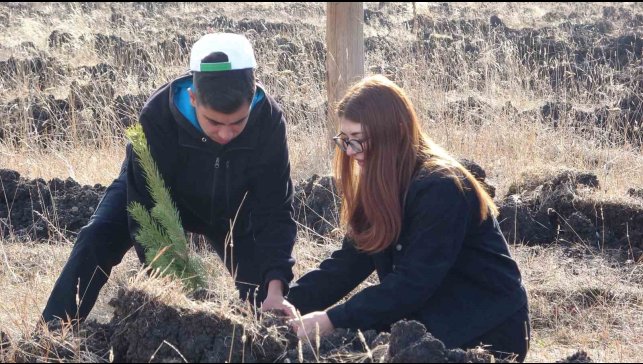 Ardahan'da Milli Ağaçlandırma Günü'nde fidanlar toprakla buluştu
