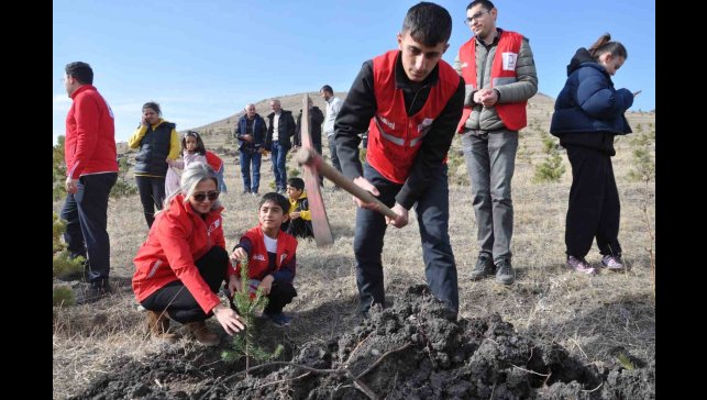 Kars'ta 5 bin 500 fidan toprakla buluştu