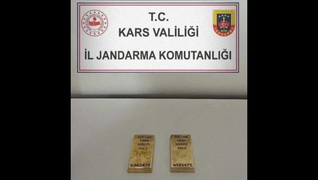 Kars'ta 2 kilo külçe altın ele geçirildi