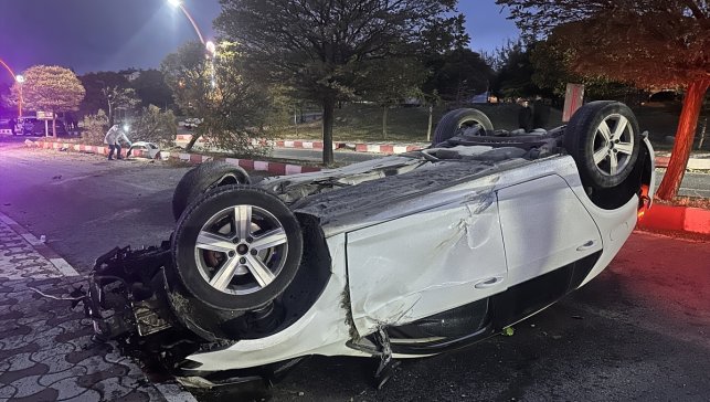 Van'da takla atarak devrilen otomobildeki 3 kişi yaralandı