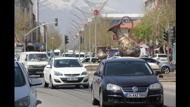 Erzincan'da araç sayısı 82 bin 645 oldu