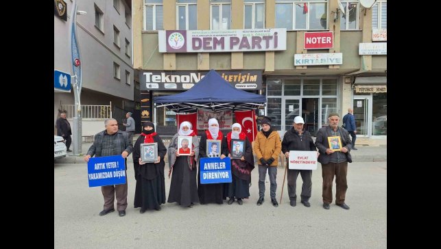 Muş'ta evlat nöbetindeki ailelerden 'teslim olsun' çağrısı