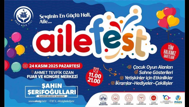 Elazığ'da 'Aile Festivali' düzenlenecek