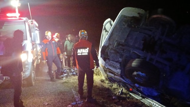 Elazığ'da devrilen kamyonun sürücüsü yaralandı