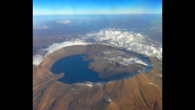 Dünyanın ikinci büyük krateri havadan böyle görüntülendi