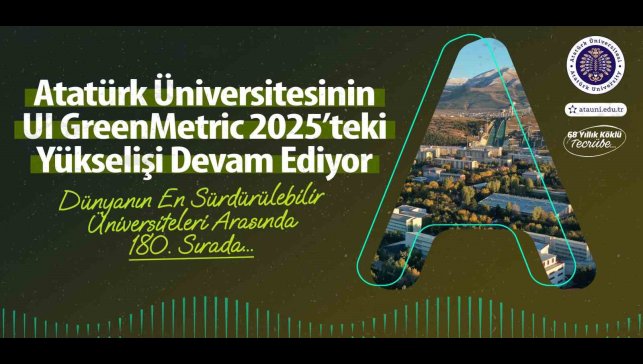 Atatürk Üniversitesinin UI GreenMetric 2025'teki yükselişi devam ediyor