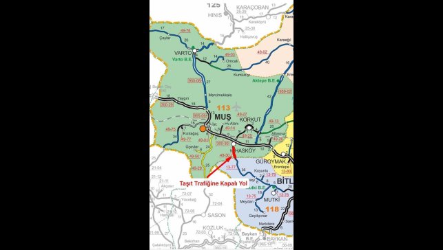 Muş'ta yoğun kar yağışı: Hasköy-Mutki yolu ulaşıma kapandı