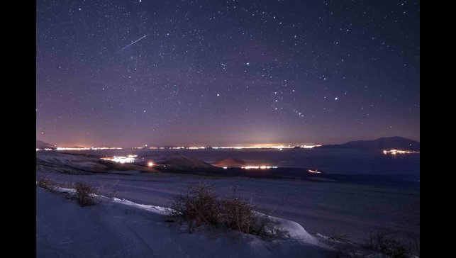 Geminid meteorları Bitlis'te kartpostallık manzaralar oluşturdu