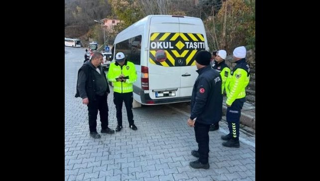 Erzincan'da servis araçlarına denetim