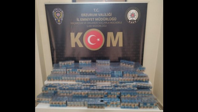 Erzurum'da kaçak sigara operasyonu