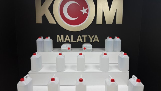 Malatya'da 76 litre etil alkol ele geçirildi