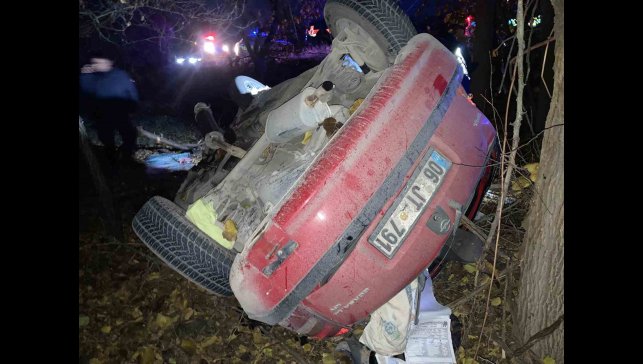 Kontrolden çıkan otomobil kayısı bahçesine uçtu: 1 yaralı