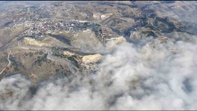 Sis perdesi altındaki Elazığ drone ile görüntülendi